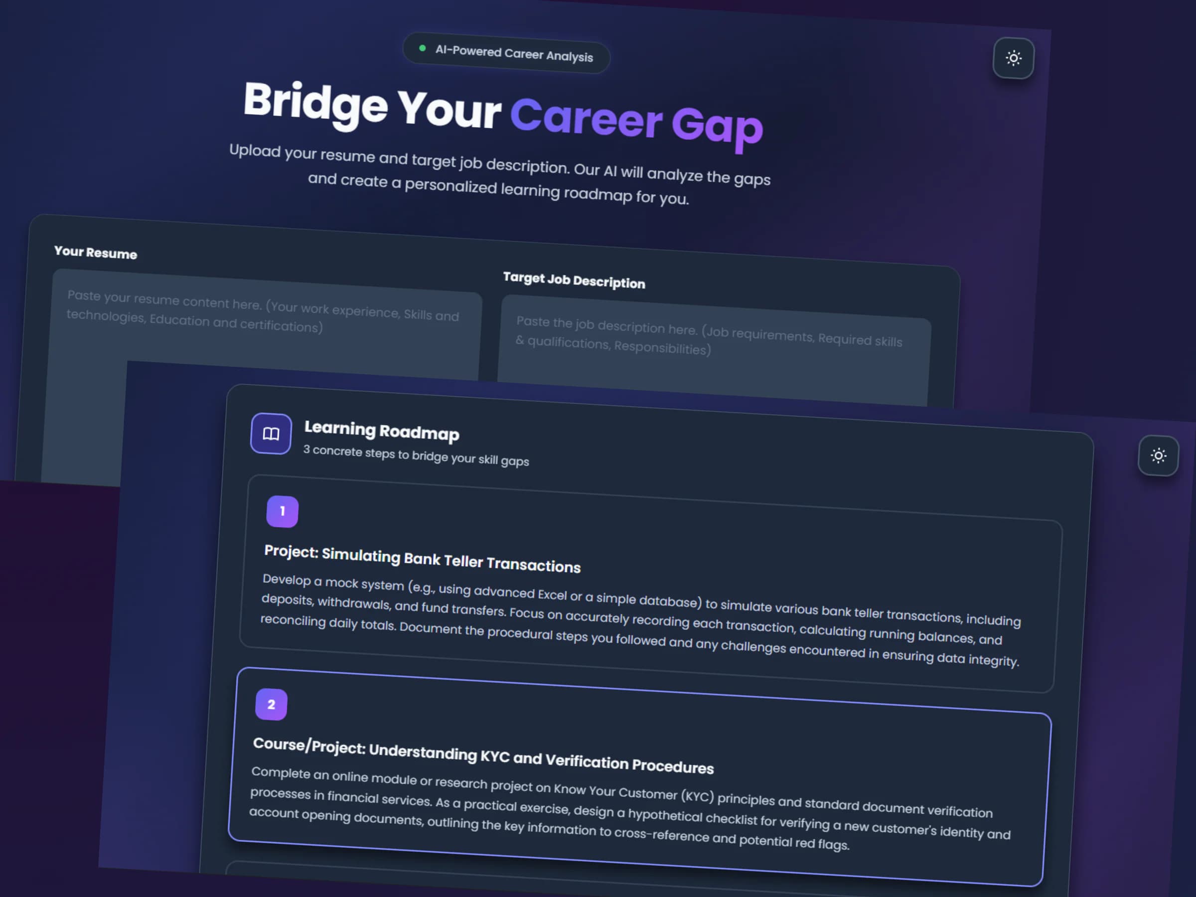 AI-powered career analysis product preview