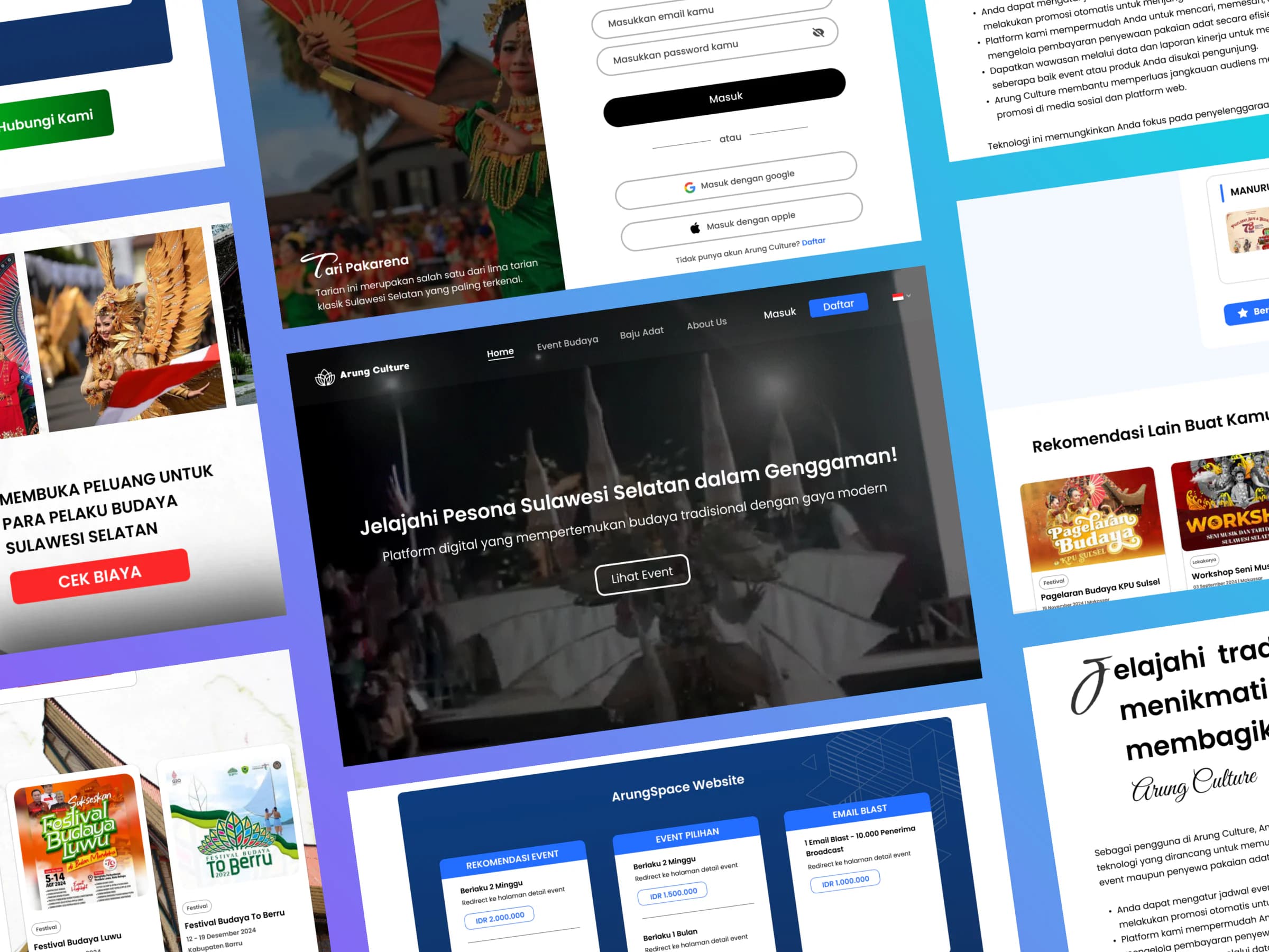 Arung Culture cultural event and costume rental platform preview