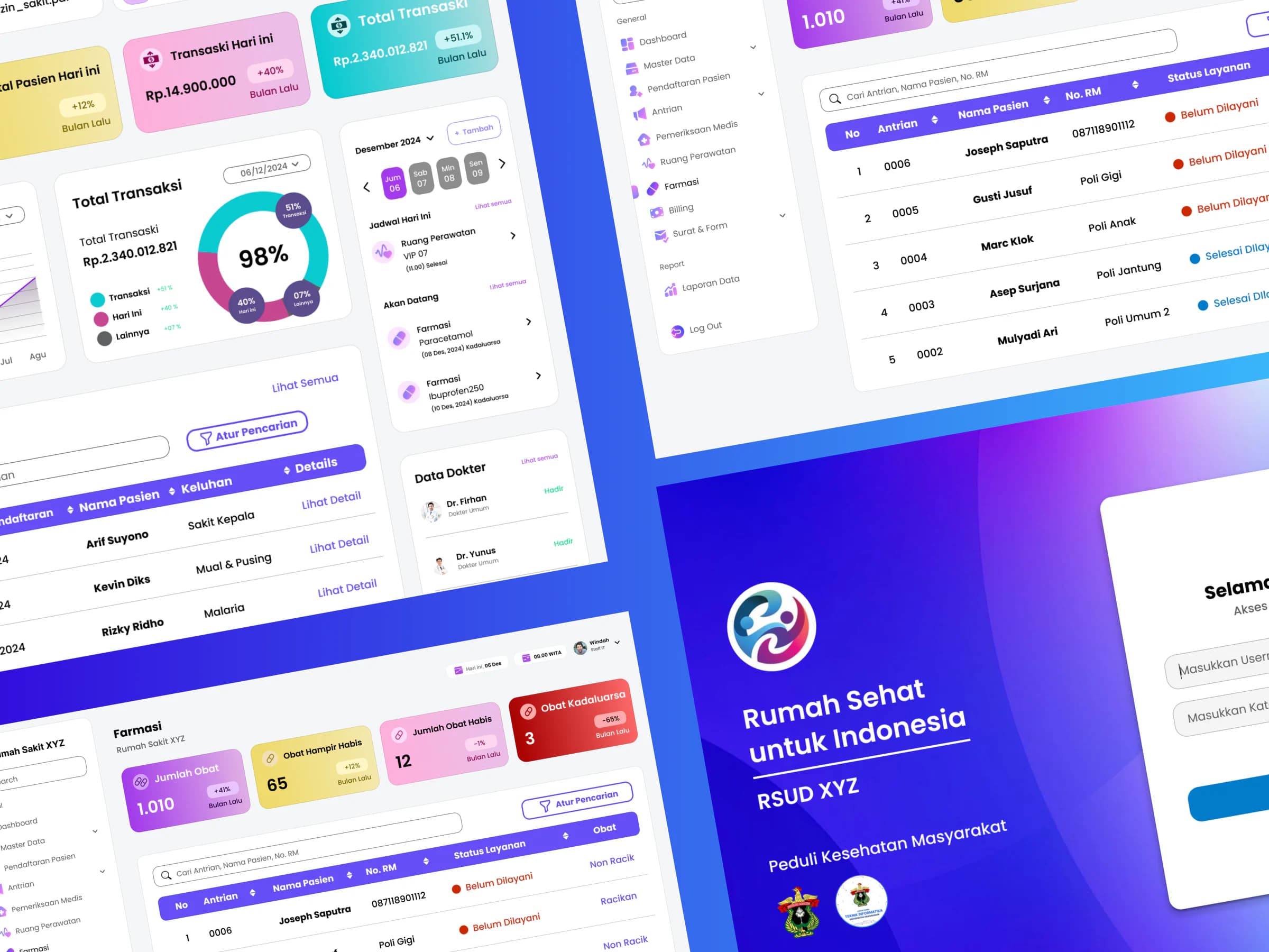 EMR Hospital UI/UX dashboard prototype preview