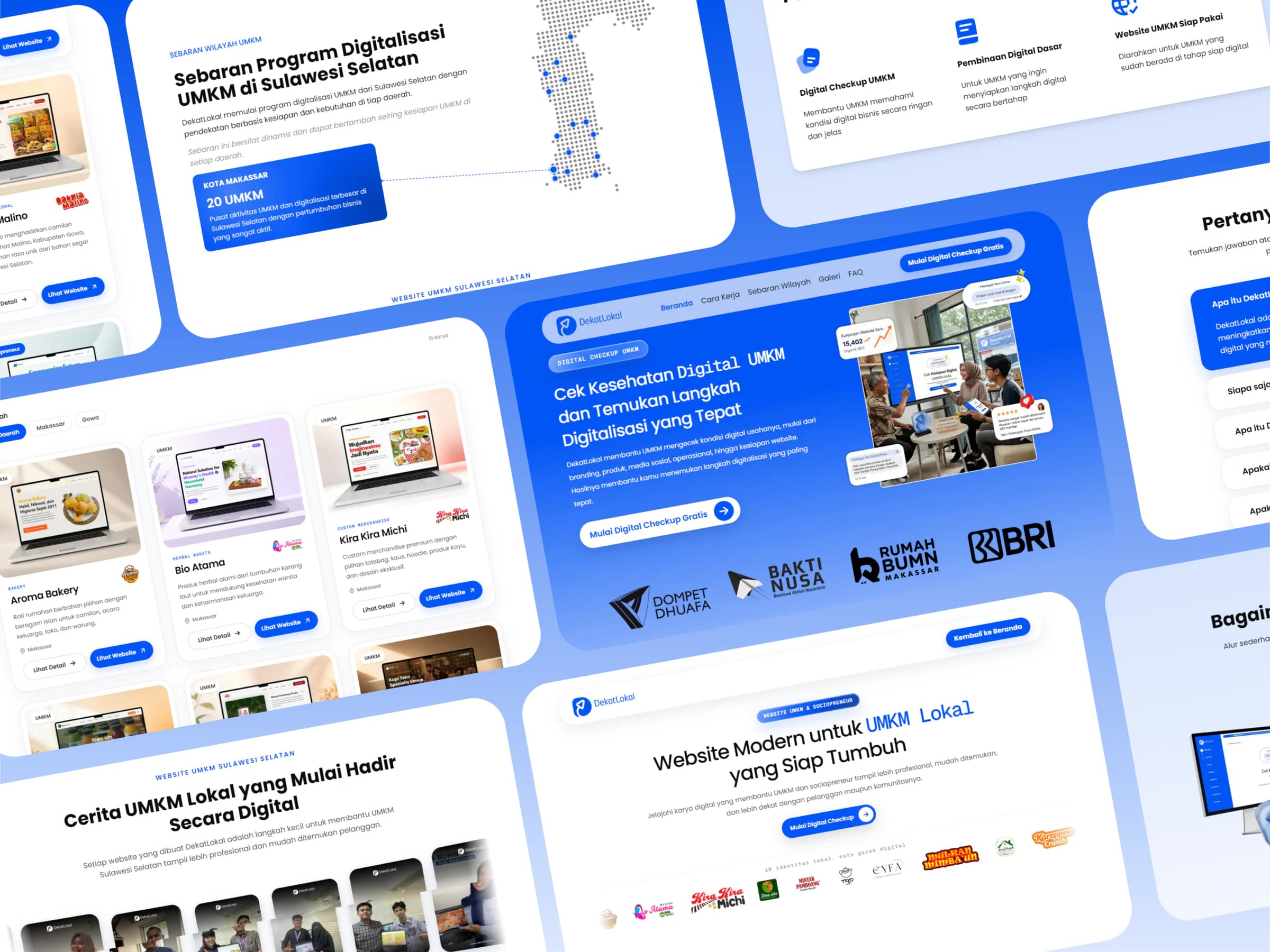 DekatLokal digital checkup and website platform preview