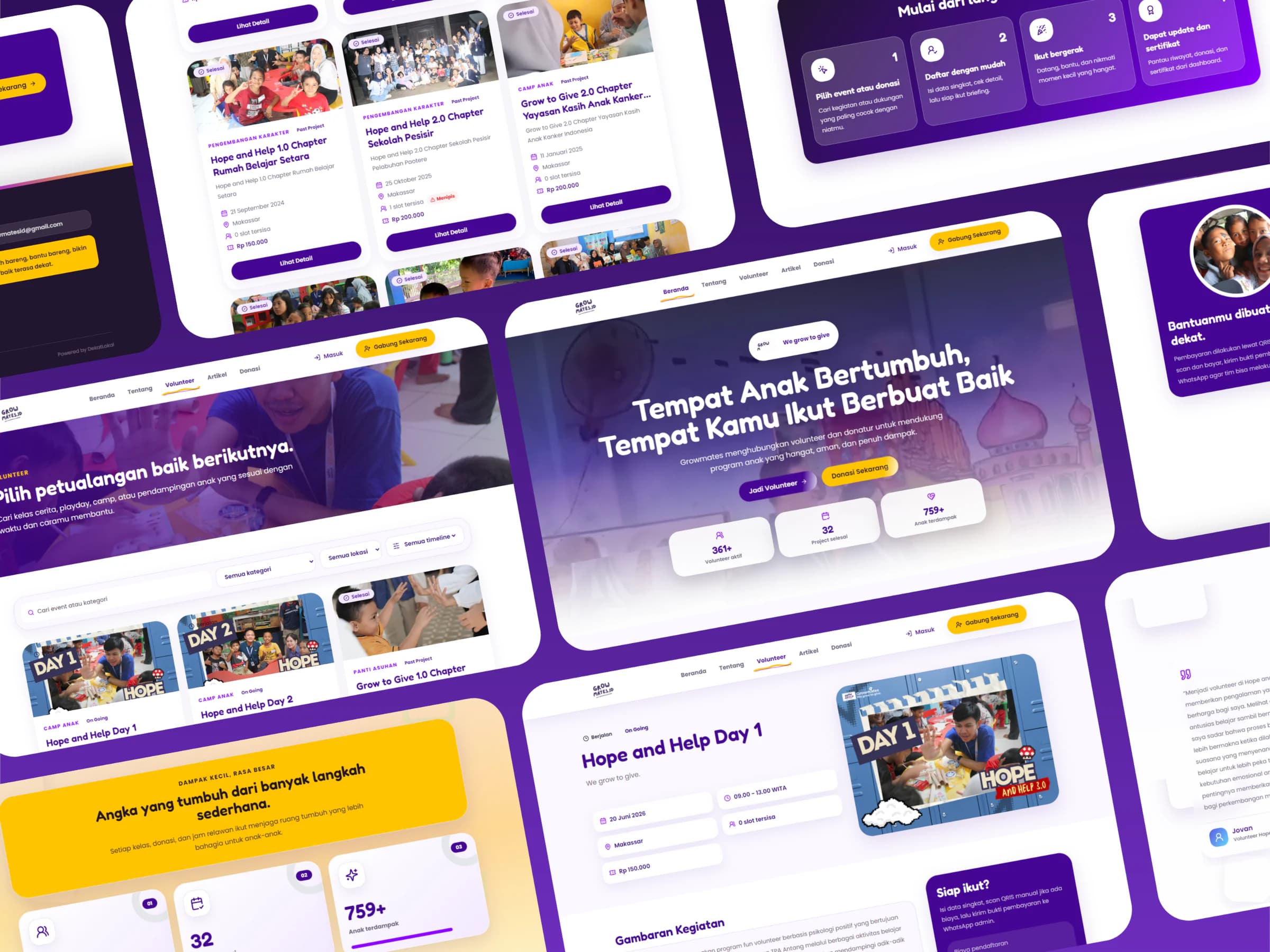 Growmates volunteer and donation platform preview